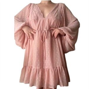 ASOS DESIGN Pale Blush Pink Polka Dot Dress